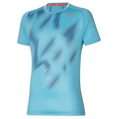 Camisa Mizuno Shadow Estampados Tee Hombre Azules - Chile M671NPBWZT
